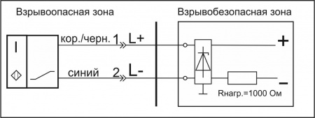 Датчик бесконтактный индуктивный взрывобезопасный стандарта "NAMUR" SNI 07-4-L-P12-HT