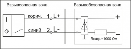Датчик бесконтактный индуктивный взрывобезопасный стандарта "NAMUR" SNI 13-8-S-2-PG-BT